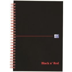 OXFORD Notebook Black n' Red A4 Ruled Spiral Bound Cardboard Hardback Black, Red 140 Pages 70 Sheets Pack of 7