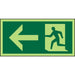 Fire Exit Sign with Left Arrow Vinyl Green 15 x 30 cm