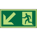 Fire Exit Sign Down Left Arrow Vinyl 15 x 30 cm