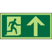 Fire Exit Sign Up Arrow Vinyl Green 10 x 20 cm