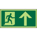 Fire Exit Sign Up Arrow Plastic Green 15 x 30 cm