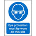 Mandatory Sign Eye Protection on This Site Vinyl Blue, White 30 x 20 cm