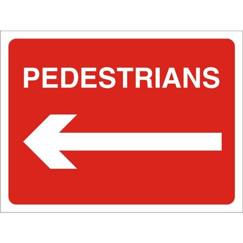 Site Sign Pedestrians Left PVC 45 x 60 cm