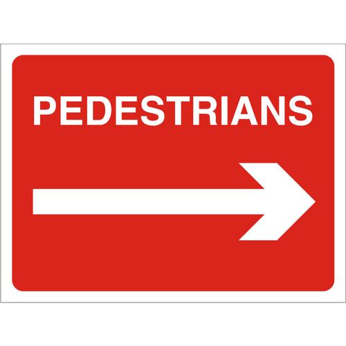 Site Sign Pedestrians Right PVC 45 x 60 cm