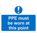 Mandatory Sign PPE Must Be Worn At This Point PVC 45 x 60 cm