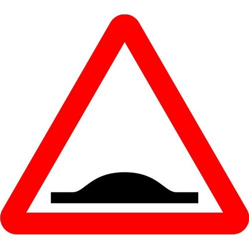 Road Sign Road Hump Aluminium Composite 45 x 45 cm