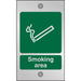 Mandatory Sign Smoking Area Acrylic 20 x 12 cm