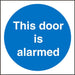 Mandatory Sign Door Alarmed Plastic 20 x 20 cm