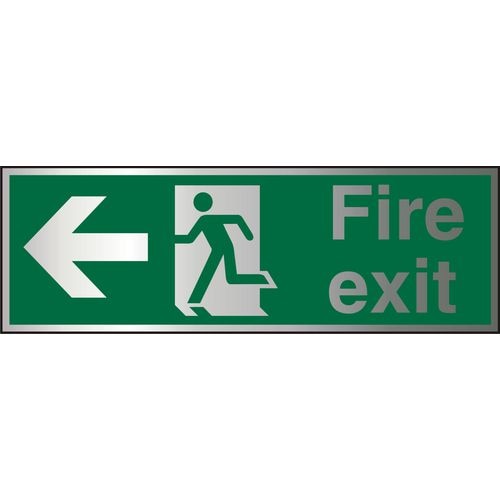 Fire Exit Sign Left Arrow Aluminium 15 x 45 cm