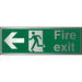Fire Exit Sign Left Arrow Aluminium 15 x 45 cm