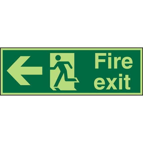 Fire Exit Sign Left Arrow Vinyl 20 x 60 cm