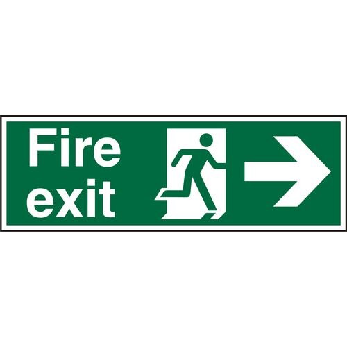 Fire Exit Sign Right Arrow Acrylic 15 x 45 cm