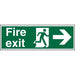 Fire Exit Sign Right Arrow Acrylic 15 x 45 cm
