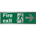 Fire Exit Sign Right Arrow Aluminium Green, White 15 x 45 cm