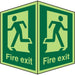 Fire Exit Sign with Different Directions Plastic 30 x 20 cm