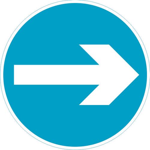 Road Sign Turn Right Aluminium Composite 45 x 45 cm