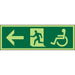 Fire Exit Sign Wheel Chair Left Arrow acrylic 15 x 45 cm