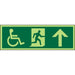 Fire Exit Sign Wheel Chair Up Arrow acrylic 15 x 45 cm