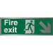 Fire Exit Sign Down Right Arrow Aluminium 10 x 30 cm