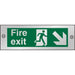 Fire Exit Sign Man Running with Down Right Arrow Self Adhesive Acrylic 10 x 30 cm