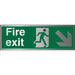 Fire Exit Sign Down Right Arrow Aluminium 15 x 45 cm