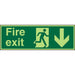 Fire Exit Sign Down Arrow Vinyl 15 x 45 cm