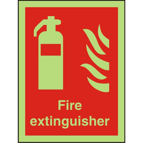 Fire Extinguisher Sign Plastic 20 x 15 cm