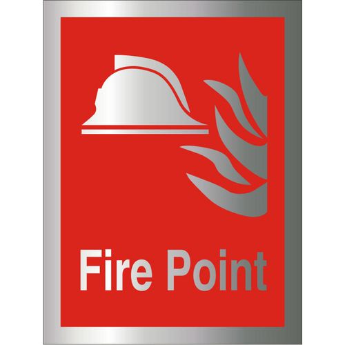 Fire Sign Fire Point Aluminium 20 x 15 cm
