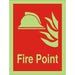 Fire Sign Fire Point Plastic 20 x 15 cm
