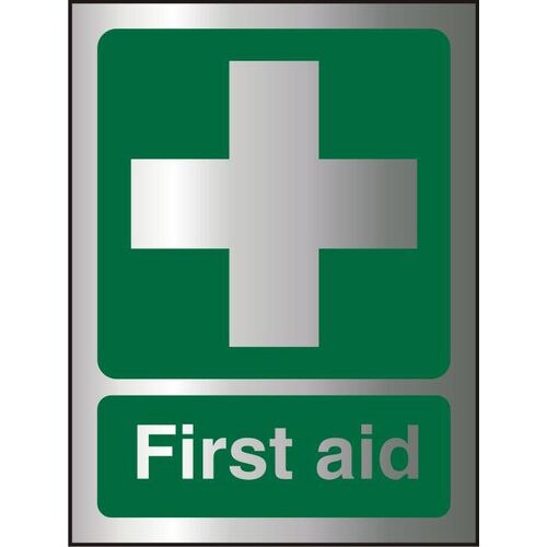 First Aid Sign First Aid Aluminium Silver, Green 20 x 15 cm