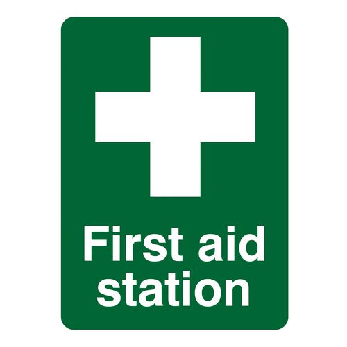 First Aid Sign First Aid Station Vinyl 30 x 20 cm
