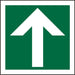 Fire Exit Sign Up Arrow Plastic Green, White 10 x 10 cm