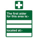 First Aid Sign First Aider Location Plastic 30 x 20 cm