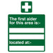 First Aid Sign First Aider Location Vinyl 30 x 20 cm