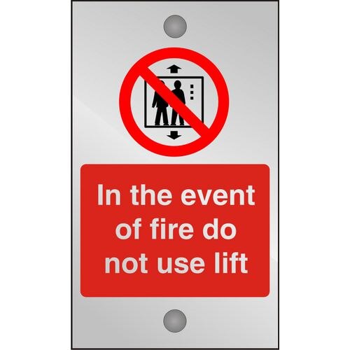 Fire Sign Do Not Use Lift Acrylic 20 x 12 cm