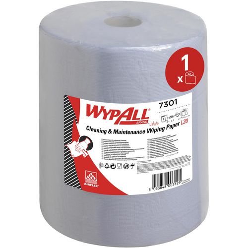 WYPALL Wiping Paper Roll Blue 2-ply 7301 500 Sheets