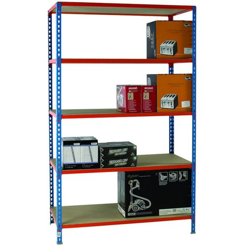 SLINGSBY Boltless Chipboard Shelving Unit 1200 x 400 x 2000mm Orange