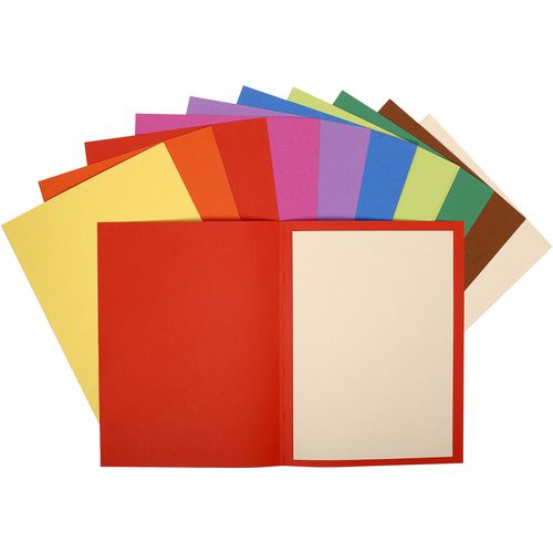 Exacompta Flash Square Cut Folder A4 Assorted Manila 220 gsm Pack of 100