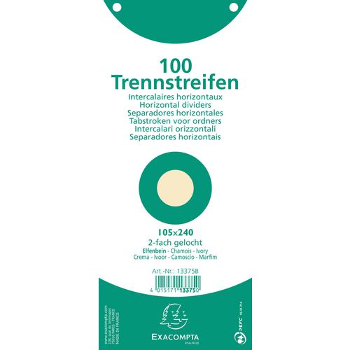 Exacompta Dividers Special format Beige Cardboard 2 Holes 13375B Pack of 1200