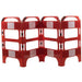Road Safety Barrier Floor Standing Red 100 x 75 x 100 cm Pack of 4