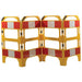 Road Safety Barrier Floor Standing Yellow 100 x 75 x 100 cm Pack of 4