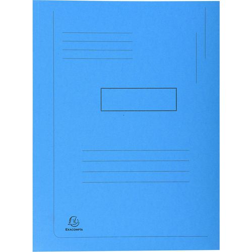 Exacompta 2 Flap Folder 445006E A4 Bright Blue Cardboard 24 x 32 cm Pack of 50