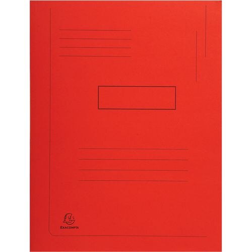 Exacompta 2 Flap Folder 445003E A4 Red Cardboard 24 x 32 cm Pack of 50