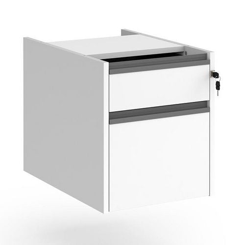 Dams International Fixed Pedestal with 2 Lockable Drawers MFC Contract 25 416 x 590 x 474mm White