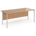 Rectangular Straight Desk with Beech Coloured MFC Top and Silver H-Frame Legs Contract 25 1800 x 800 x 725mm