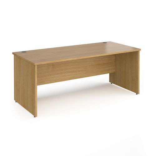 Dams International Rectangular Straight Desk with Oak finish MFC Top, Panel Legs Contract 25 1800 x 800 x 725mm