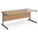 Rectangular Straight Desk with Beech Coloured MFC Top and Graphite Frame Cantilever Legs Contract 25 1800 x 800 x 725mm