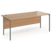 Rectangular Straight Desk with Beech Coloured MFC Top and Graphite H-Frame Legs Contract 25 1800 x 800 x 725mm