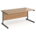 Rectangular Straight Desk with Beech Coloured MFC Top and Graphite Frame Cantilever Legs Contract 25 1600 x 800 x 725mm
