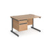 Dams International Straight Desk with Beech Coloured MFC Top and Graphite Frame Cantilever Legs and 2 Lockable Drawer Pedestal Contract 25 1200 x 800 x 725mm